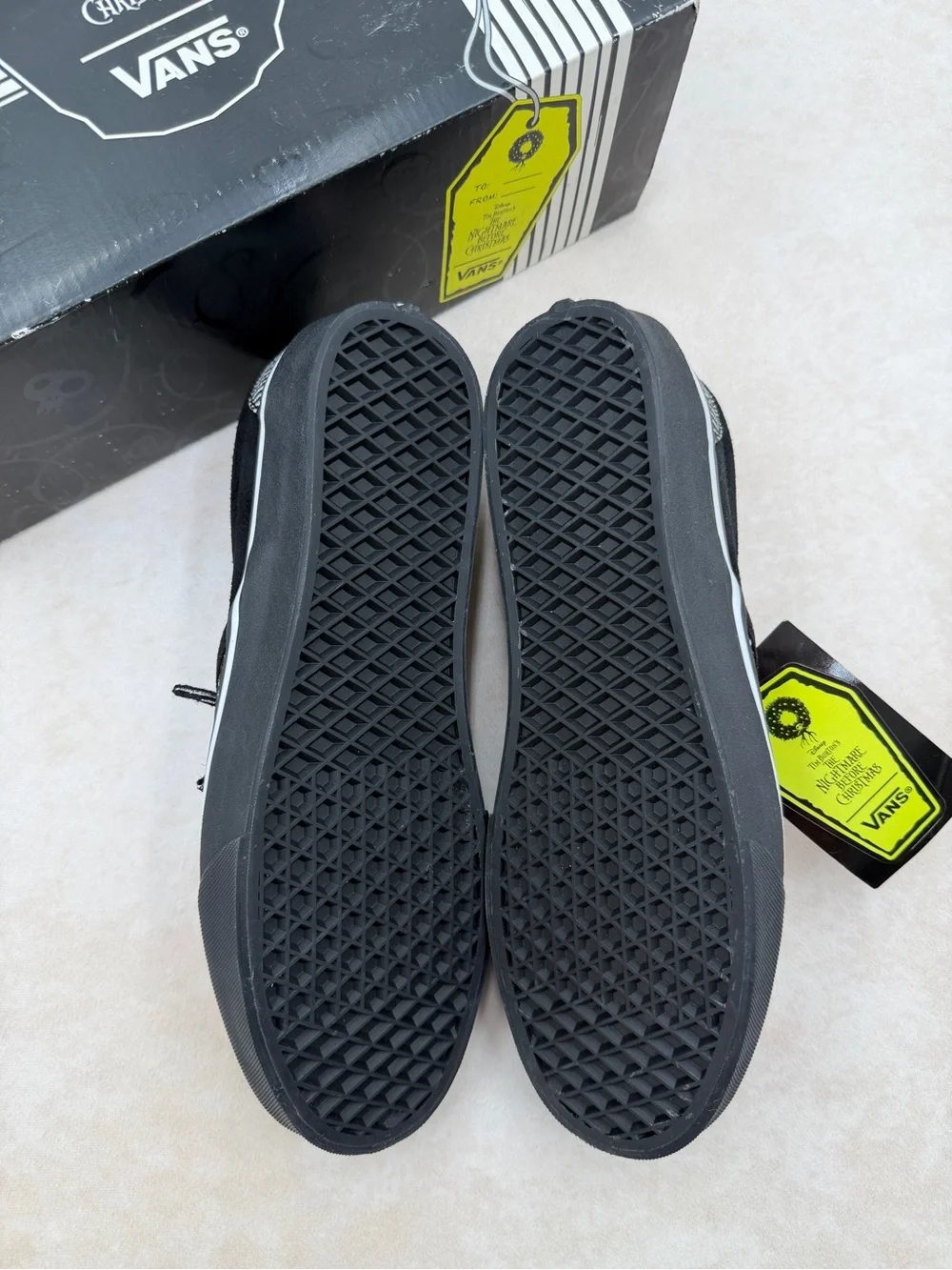 New Vans Black & White Nightmare Before Christmas Jack Skellington Slip-Ons